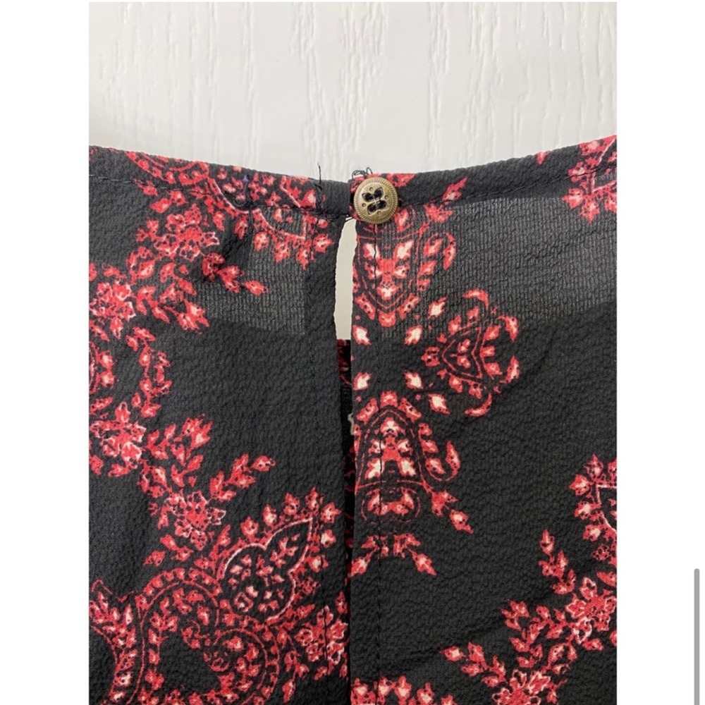 NWT ARTESIA Boho Cold Shoulder Babydoll Top Blouse Size Medium - Picture 6 of 9